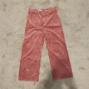 Pilcro Anthropologie High Waist Wide Leg Corduroy Cropped Pants